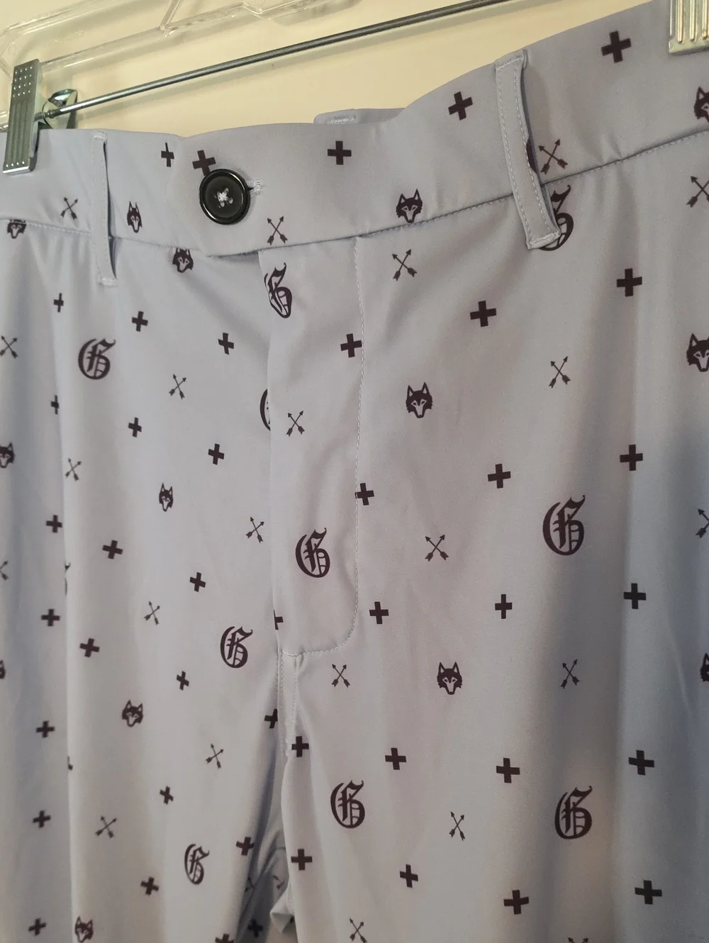 Grayson 34W Light Gray Patterned Golf Shorts Like New Condition